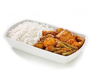 nasi-lemak-with-chicken-and-fish-tofu